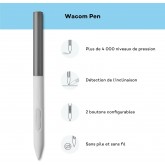 Tablette de Dessin Wacom One 12 avec écran 11,6” Full HD 99% sRGB, Stylet à résonance électromagnétique sans Pile ni Batterie