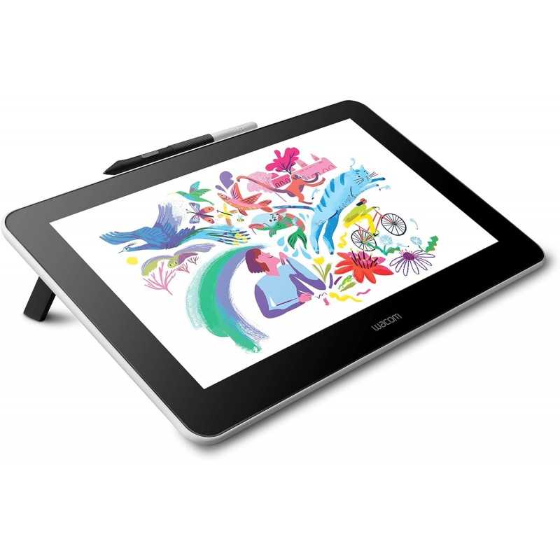 Tablette de Dessin Wacom One 12 avec écran 11,6” Full HD 99% sRGB, Stylet à résonance électromagnétique sans Pile ni Batterie