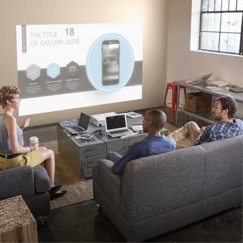 Epson CO-W01 Video projecteur WXGA, HD Ready 16:10, Technologie 3LCD, 3000 Lumens, Connexion USB/HDMI, Correction Horizontale