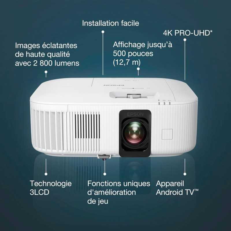 Epson CO-W01 Video projecteur WXGA, HD Ready 16:10, Technologie 3LCD, 3000 Lumens, Connexion USB/HDMI, Correction Horizontale