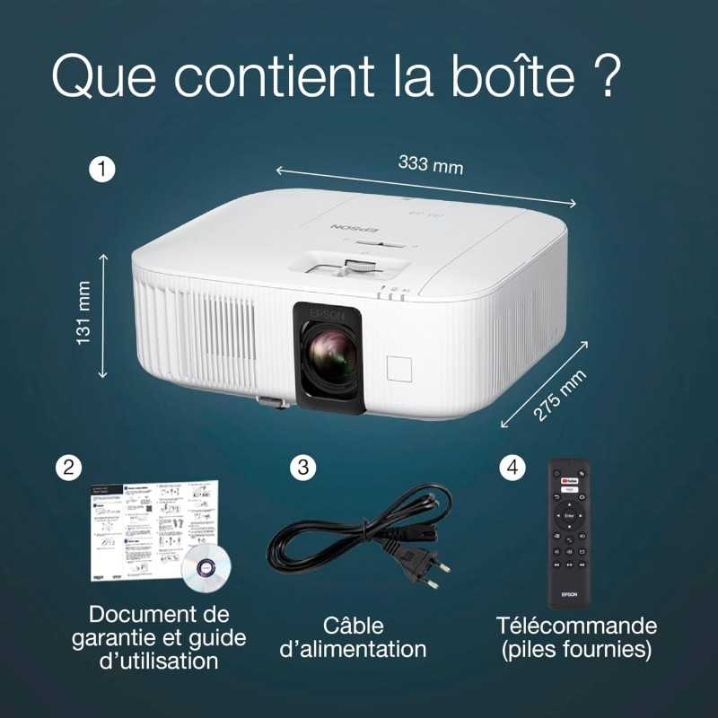 Epson CO-W01 Video projecteur WXGA, HD Ready 16:10, Technologie 3LCD, 3000 Lumens, Connexion USB/HDMI, Correction Horizontale