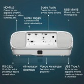 Epson CO-W01 Video projecteur WXGA, HD Ready 16:10, Technologie 3LCD, 3000 Lumens, Connexion USB/HDMI, Correction Horizontale