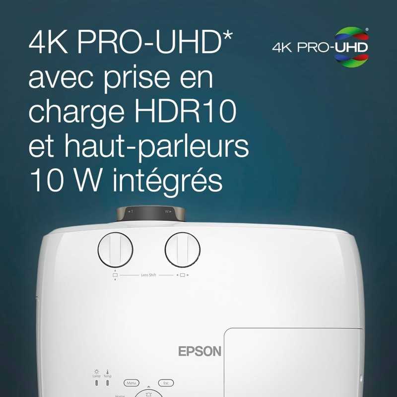 Epson CO-W01 Video projecteur WXGA, HD Ready 16:10, Technologie 3LCD, 3000 Lumens, Connexion USB/HDMI, Correction Horizontale