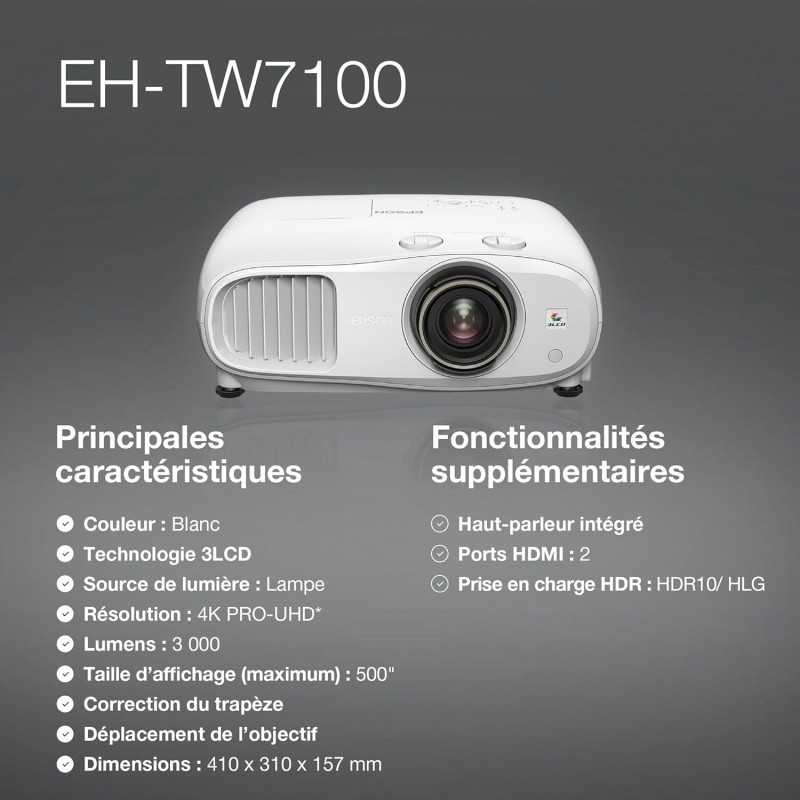Epson CO-W01 Video projecteur WXGA, HD Ready 16:10, Technologie 3LCD, 3000 Lumens, Connexion USB/HDMI, Correction Horizontale