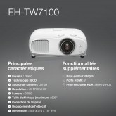 Epson CO-W01 Video projecteur WXGA, HD Ready 16:10, Technologie 3LCD, 3000 Lumens, Connexion USB/HDMI, Correction Horizontale