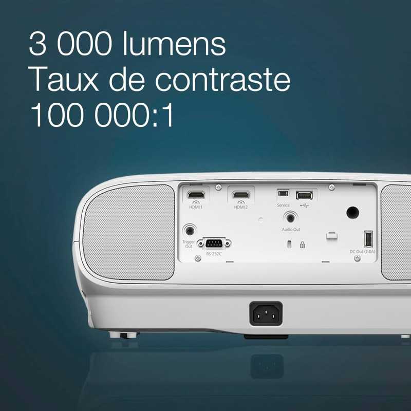 Epson CO-W01 Video projecteur WXGA, HD Ready 16:10, Technologie 3LCD, 3000 Lumens, Connexion USB/HDMI, Correction Horizontale