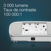 Epson CO-W01 Video projecteur WXGA, HD Ready 16:10, Technologie 3LCD, 3000 Lumens, Connexion USB/HDMI, Correction Horizontale