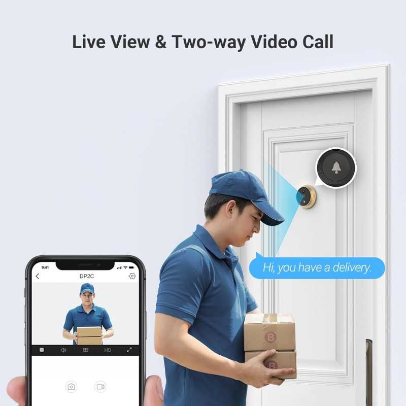 EZVIZ DP2C or 1080P Judas de Porte Camera Surveillance, Visiophone Connecté Interphone Vidéo, Judas Numérique 4.3’’ Écran