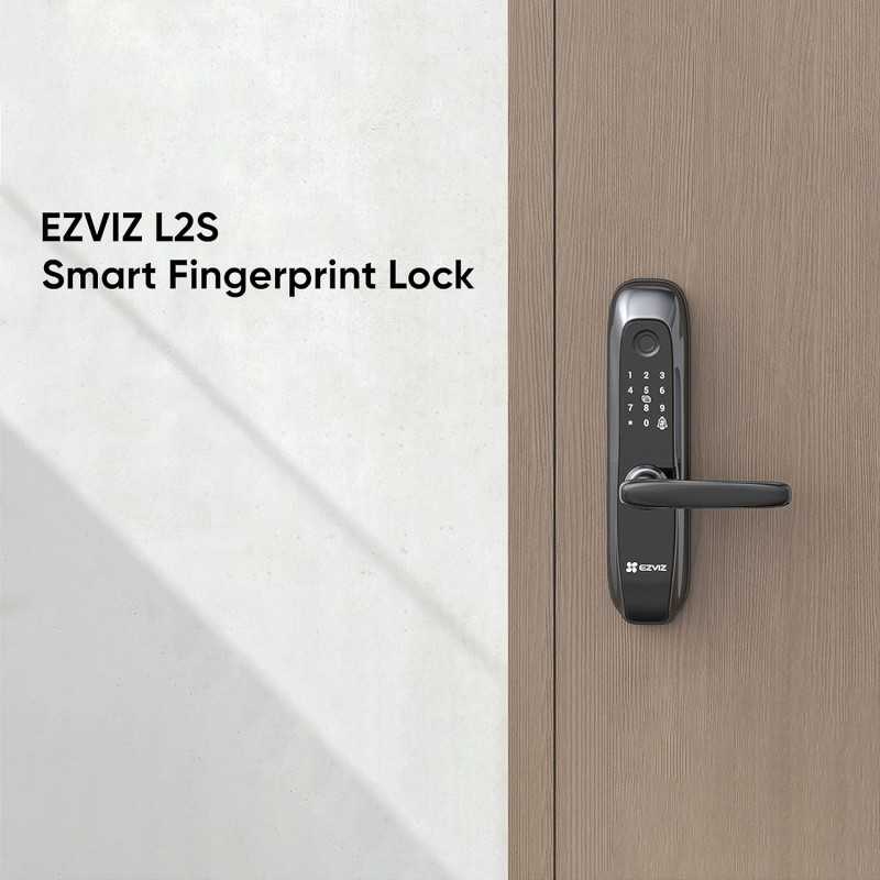 EZVIZ L2S Smart Fingerprint Lock, Keyless Lock with Four Unlock Methods, Real-Time Mobile Alerts, Built-in Electronic Doorbell,