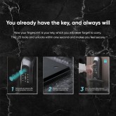 EZVIZ L2S Smart Fingerprint Lock, Keyless Lock with Four Unlock Methods, Real-Time Mobile Alerts, Built-in Electronic Doorbell,