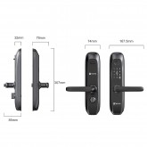 EZVIZ L2S Smart Fingerprint Lock, Keyless Lock with Four Unlock Methods, Real-Time Mobile Alerts, Built-in Electronic Doorbell,