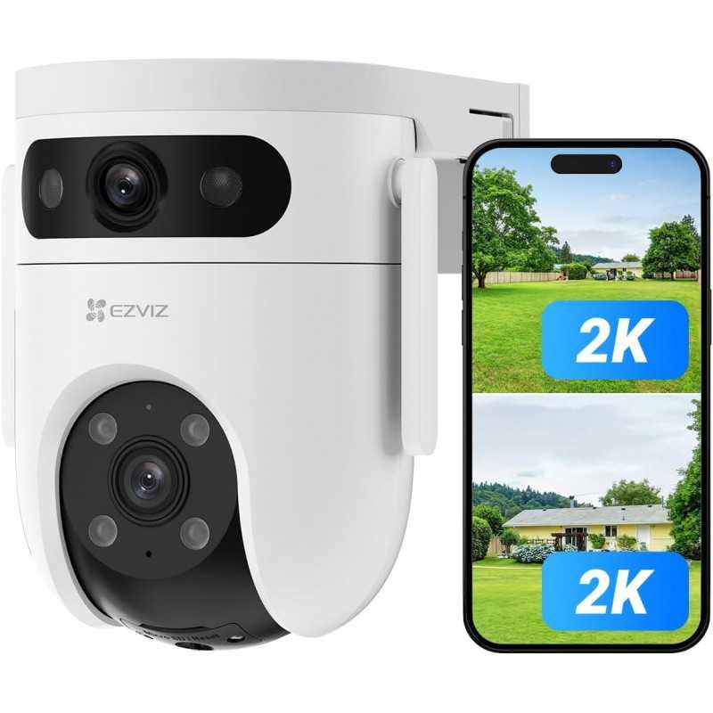 EZVIZ Hikvision H9C Caméra Wi-Fi panoramique et inclinable à double objectif (3 MP + 3 MP) - Appel bidirectionnel - Détection