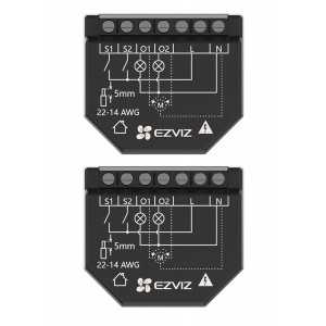 EZVIZ Relais Wi-Fi intelligent CS-T36, contrôle sans fil, surveillance d'énergie, compatible avec Google et Alexa (2 unités)