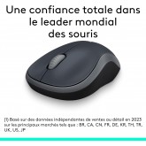Logitech M185 Souris Sans Fil, 2.4 GHz avec Mini Récepteur USB, Longévité de la Pile 12 Mois, Résolution du Capteur 1000 PPP,