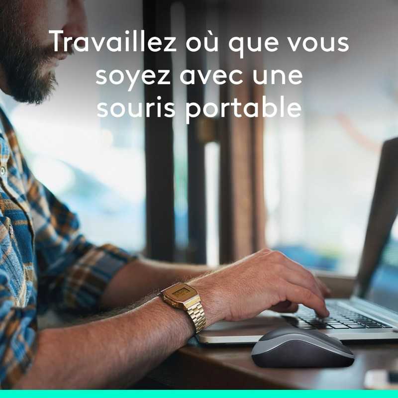 Logitech M185 Souris Sans Fil, 2.4 GHz avec Mini Récepteur USB, Longévité de la Pile 12 Mois, Résolution du Capteur 1000 PPP,