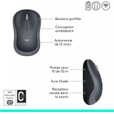 Logitech M185 Souris Sans Fil, 2.4 GHz avec Mini Récepteur USB, Longévité de la Pile 12 Mois, Résolution du Capteur 1000 PPP,