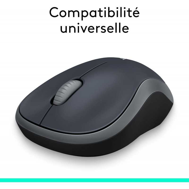 Logitech M185 Souris Sans Fil, 2.4 GHz avec Mini Récepteur USB, Longévité de la Pile 12 Mois, Résolution du Capteur 1000 PPP,