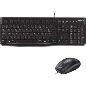 Logitech MK120 Combo Clavier et Souris Optique Filaire pour Windows, Taille Standard, Plug-and-Play USB, Compatible avec PC,