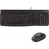 Logitech MK120 Combo Clavier et Souris Optique Filaire pour Windows, Taille Standard, Plug-and-Play USB, Compatible avec PC,
