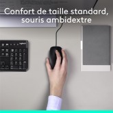 Logitech MK120 Combo Clavier et Souris Optique Filaire pour Windows, Taille Standard, Plug-and-Play USB, Compatible avec PC,
