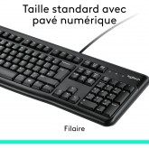 Logitech MK120 Combo Clavier et Souris Optique Filaire pour Windows, Taille Standard, Plug-and-Play USB, Compatible avec PC,