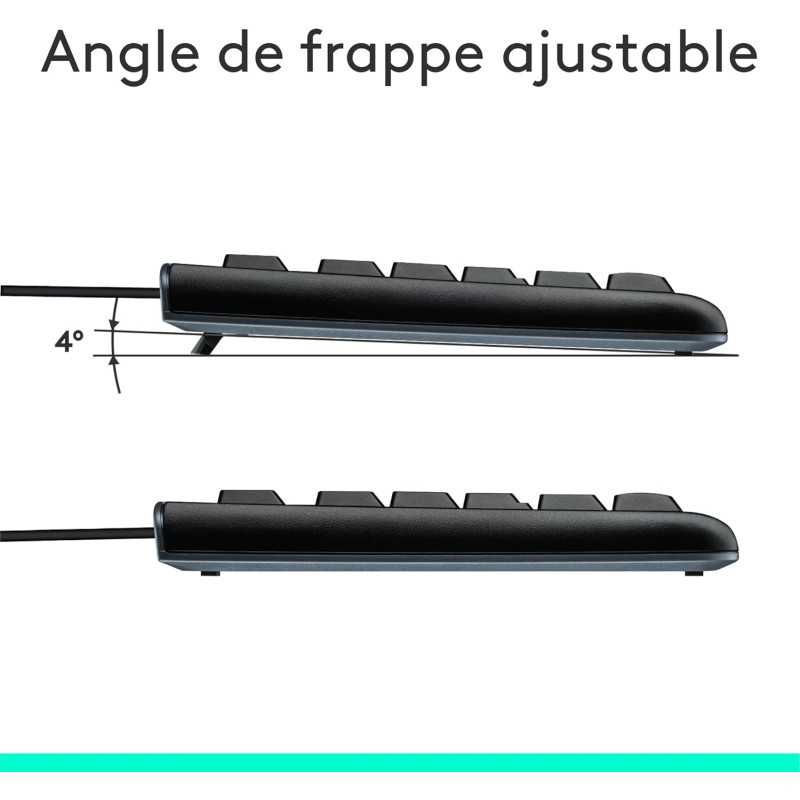 Logitech MK120 Combo Clavier et Souris Optique Filaire pour Windows, Taille Standard, Plug-and-Play USB, Compatible avec PC,
