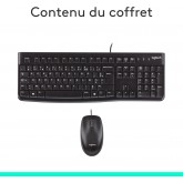 Logitech MK120 Combo Clavier et Souris Optique Filaire pour Windows, Taille Standard, Plug-and-Play USB, Compatible avec PC,