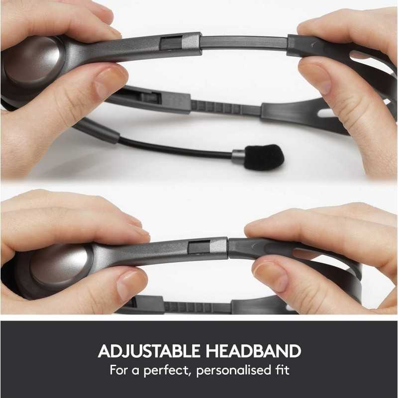 Logitech H111 Casque Filaire, Ecouteurs Stéréo avec Micro Anti-Parasite, Jack Audio 3,5mm, PC/Mac/Portable/Smartphone/Tablette -