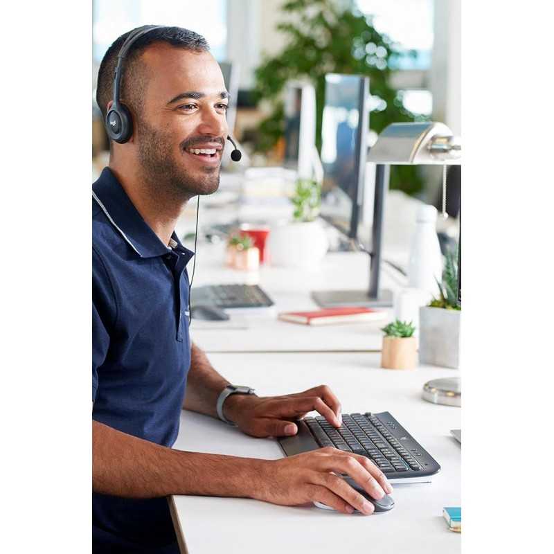 Logitech H111 Casque Filaire, Ecouteurs Stéréo avec Micro Anti-Parasite, Jack Audio 3,5mm, PC/Mac/Portable/Smartphone/Tablette -