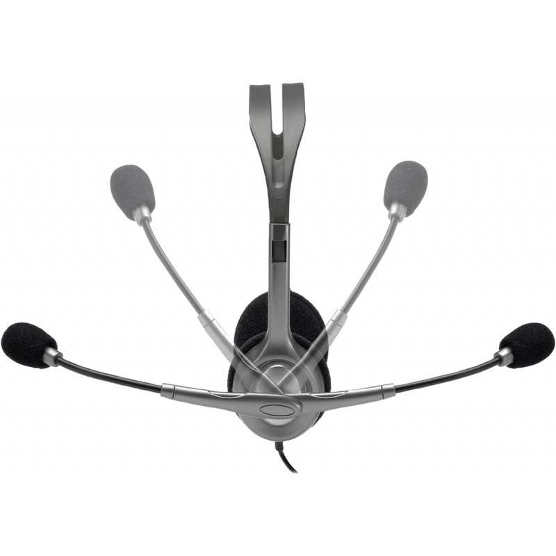 Logitech H111 Casque Filaire, Ecouteurs Stéréo avec Micro Anti-Parasite, Jack Audio 3,5mm, PC/Mac/Portable/Smartphone/Tablette -