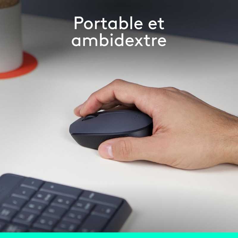 Logitech Souris sans fil M170, 2,4 GHz avec nano-récepteur USB, suivi optique, autonomie de 12 mois, ambidextre,