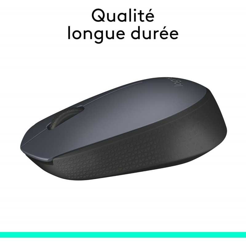Logitech Souris sans fil M170, 2,4 GHz avec nano-récepteur USB, suivi optique, autonomie de 12 mois, ambidextre,