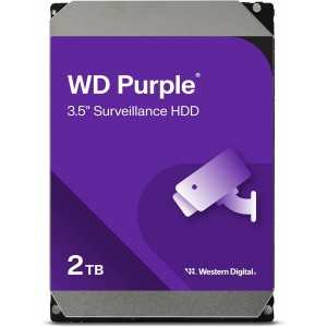 WD Purple 2 To Disque dur Interne 3.5" dédié Vidéosurveillance AllFrame Technology, 180BT/yr, 64MB Cache, Garantie 3 ans