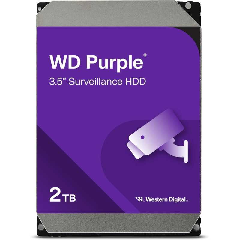 WD Purple 2 To Disque dur Interne 3.5" dédié Vidéosurveillance AllFrame Technology, 180BT/yr, 64MB Cache, Garantie 3 ans WD Purple 2 To Disque dur Interne 3.5" dédié Vidéosurveillance AllFrame Technology, 180BT/yr, 64MB Cache, Garantie 3 ans