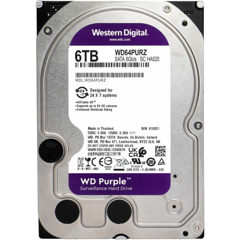 WD Purple 2 To Disque dur Interne 3.5" dédié Vidéosurveillance AllFrame Technology, 180BT/yr, 64MB Cache, Garantie 3 ans