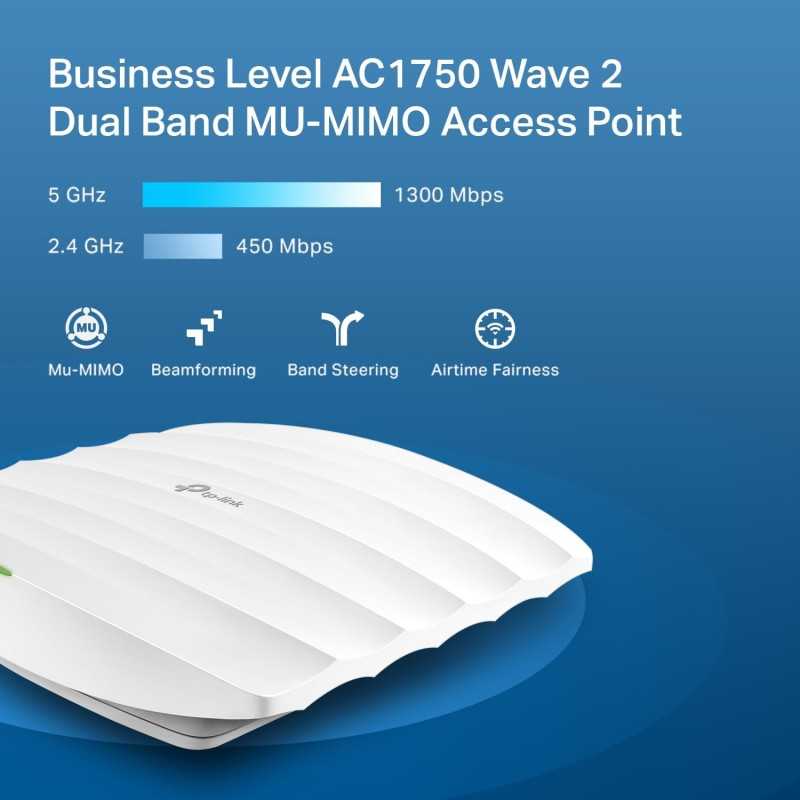 Point d'accès sans fil Gigabit AC1750 Omada TP-Link EAP245 (pack de 5) Solution Wi-Fi professionnelle avec prise en charge du