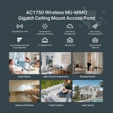 Point d'accès sans fil Gigabit AC1750 Omada TP-Link EAP245 (pack de 5) Solution Wi-Fi professionnelle avec prise en charge du
