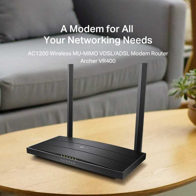 TP-LINK Archer VR300 Modem Routeur sans Fil AC1200 Fibre/VDSL/ADSL , Noir