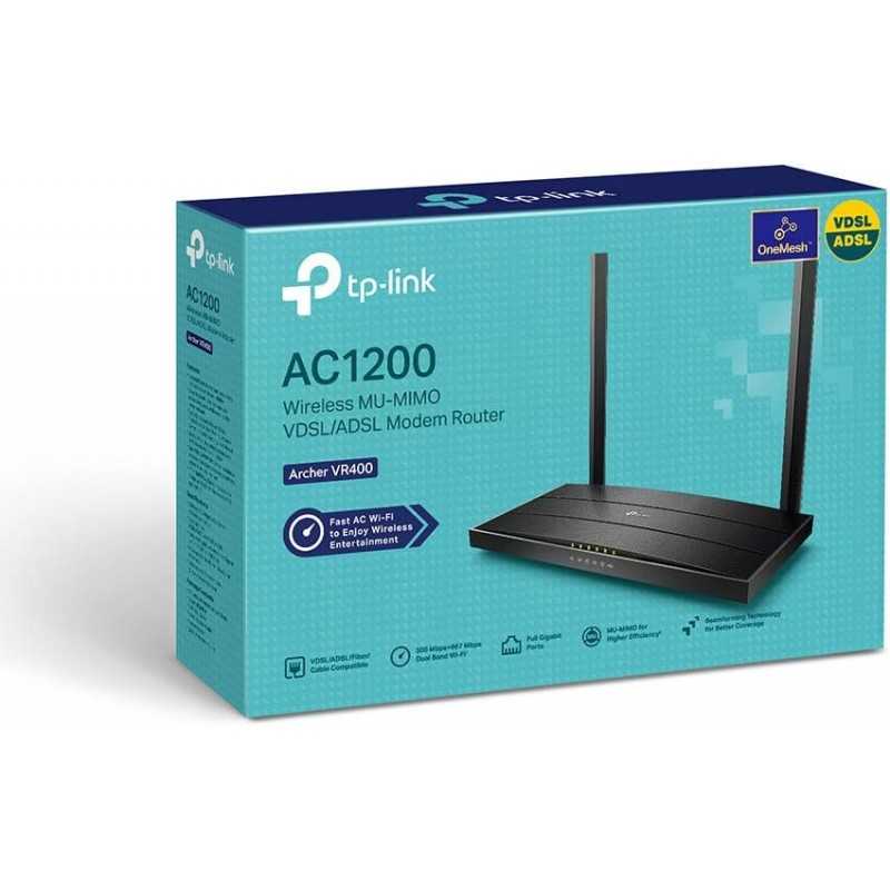 TP-LINK Archer VR300 Modem Routeur sans Fil AC1200 Fibre/VDSL/ADSL , Noir