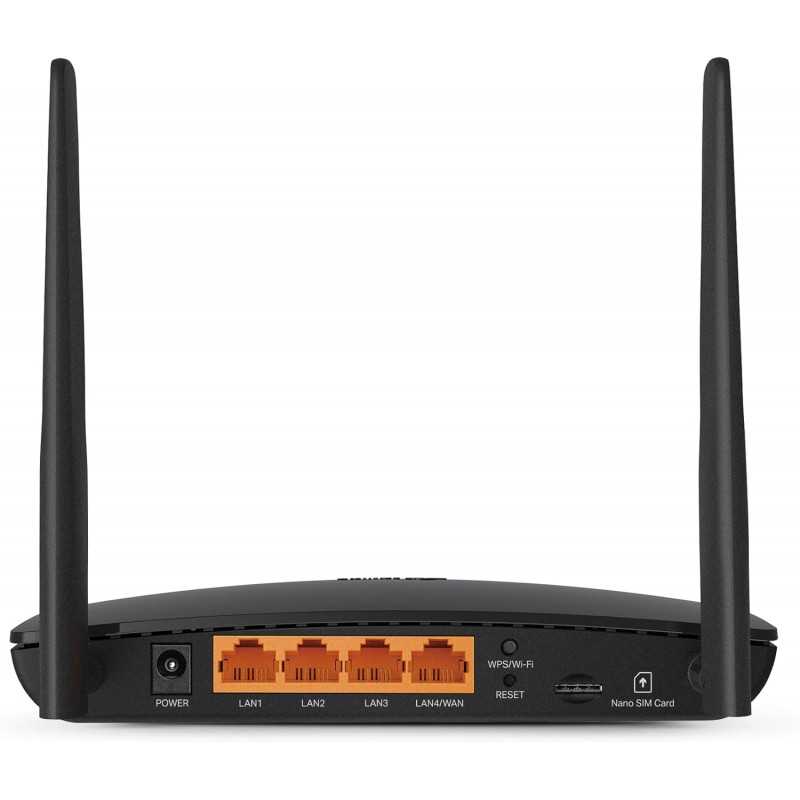 TP-Link Routeur 4G LTE 150Mbps Wifi N 300Mbps TL-MR100, modem 4G, Box 4G, 2 x SMA pour Antenne externe, 2 Ports Ethernet,