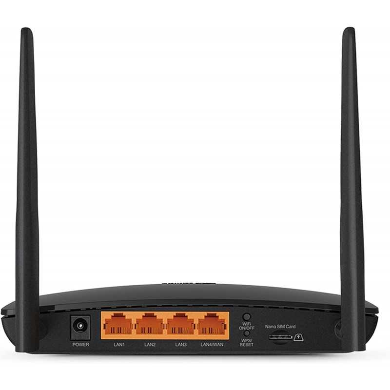 TP-Link Routeur 4G LTE 150Mbps Wifi N 300Mbps TL-MR100, modem 4G, Box 4G, 2 x SMA pour Antenne externe, 2 Ports Ethernet,