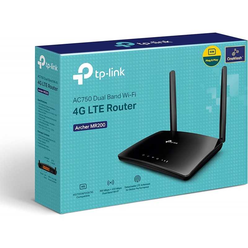 TP-Link Routeur 4G LTE 150Mbps Wifi N 300Mbps TL-MR100, modem 4G, Box 4G, 2 x SMA pour Antenne externe, 2 Ports Ethernet,