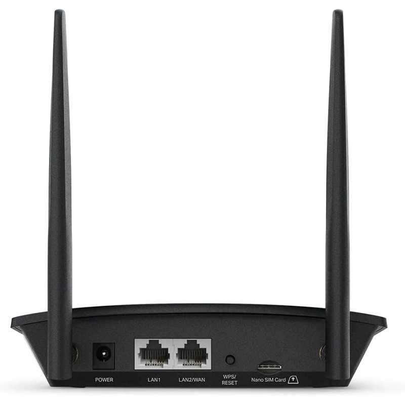 TP-Link Routeur 4G LTE 150Mbps Wifi N 300Mbps TL-MR100, modem 4G, Box 4G, 2 x SMA pour Antenne externe, 2 Ports Ethernet,