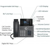 Grandstream Networks GRP2614 téléphone Fixe Noir 4 Lignes TFT WiFi