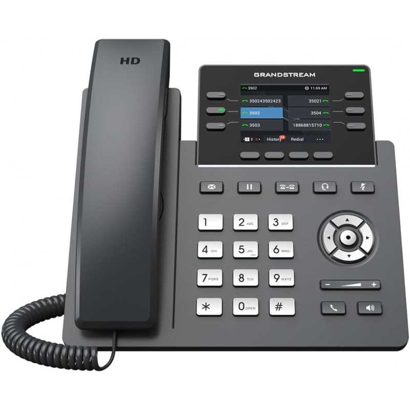 Grandstream Networks GRP2615 téléphone Fixe Noir, Gris 10 Lignes TFT WiFi