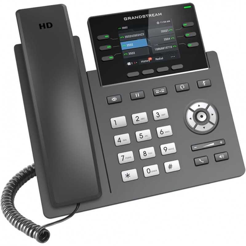 Grandstream Networks GRP2615 téléphone Fixe Noir, Gris 10 Lignes TFT WiFi