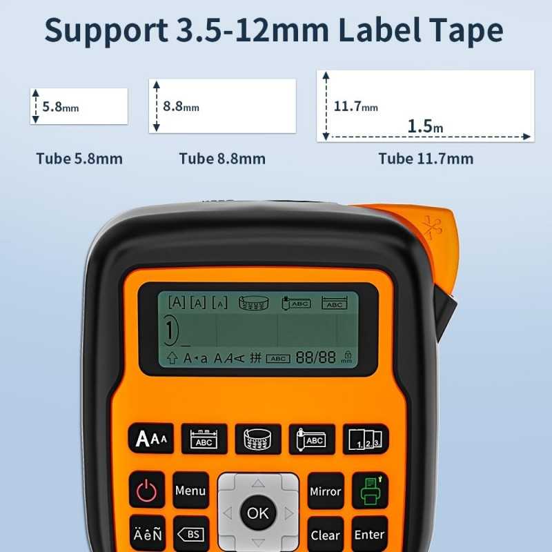 Étiqueteuse portable avec ruban adhésif, étiqueteuse portable E1000 Pro, touches à une touche, étiqueteuse pour chantier,