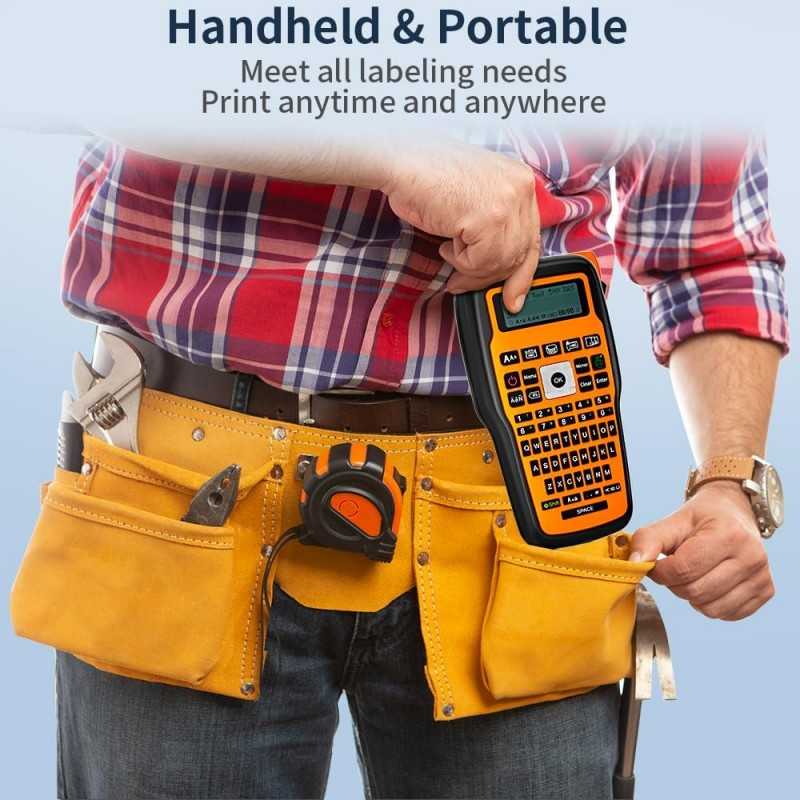 Étiqueteuse portable avec ruban adhésif, étiqueteuse portable E1000 Pro, touches à une touche, étiqueteuse pour chantier,