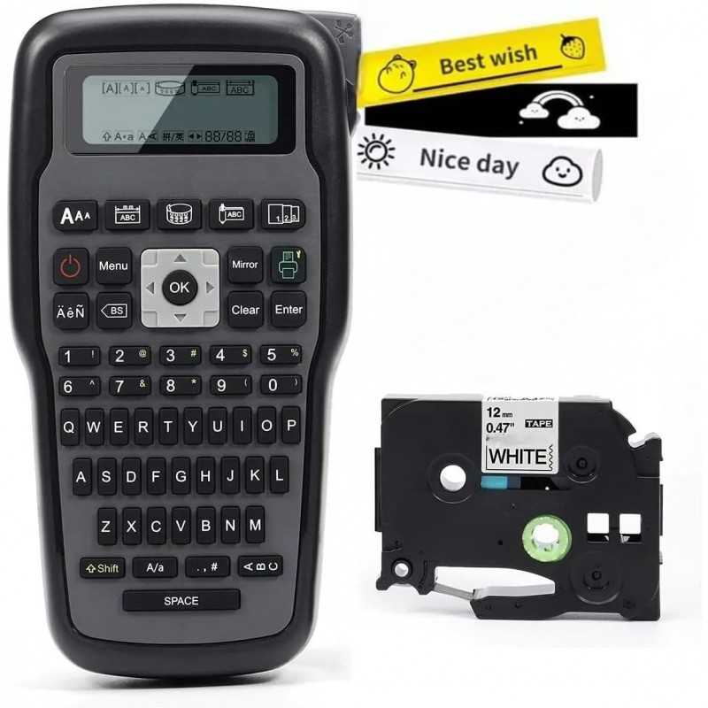 Étiqueteuse portable avec ruban adhésif, étiqueteuse portable E1000 Pro, touches à une touche, étiqueteuse pour chantier,