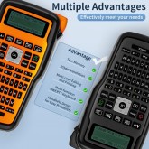 Étiqueteuse portable avec ruban adhésif, étiqueteuse portable E1000 Pro, touches à une touche, étiqueteuse pour chantier,